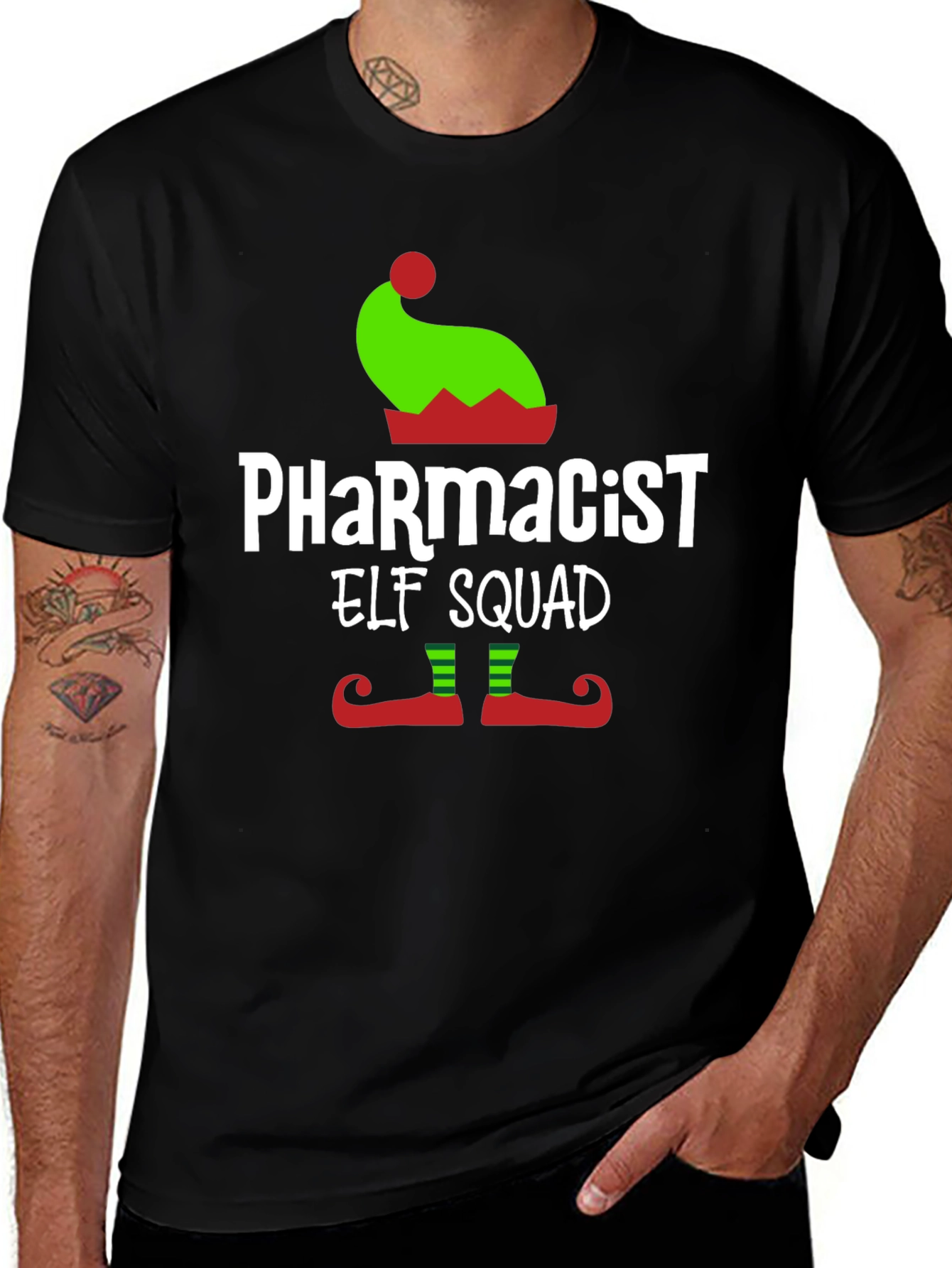 Variant 21 of Pharmacist Elf Squad T-Shirt Christmas Tee