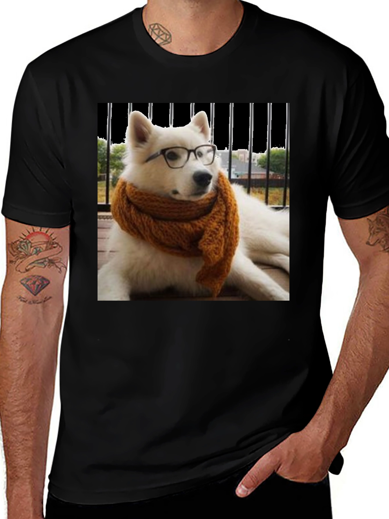 Dog with Glasses Graphic Tee