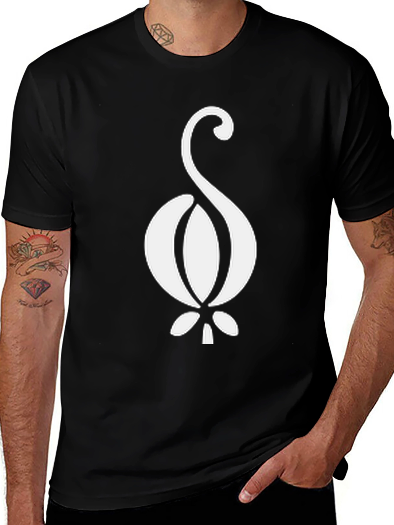 Variant 18 of Symbol Graphic Print Black Cotton T-Shirt