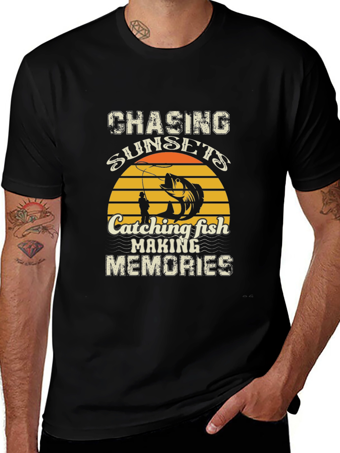 Chasing Sunsets Fishing T-Shirt