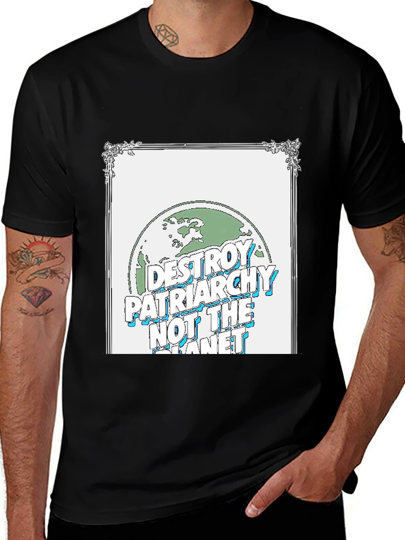 Variant 18 of Destroy Patriarchy Earth Graphic T-Shirt