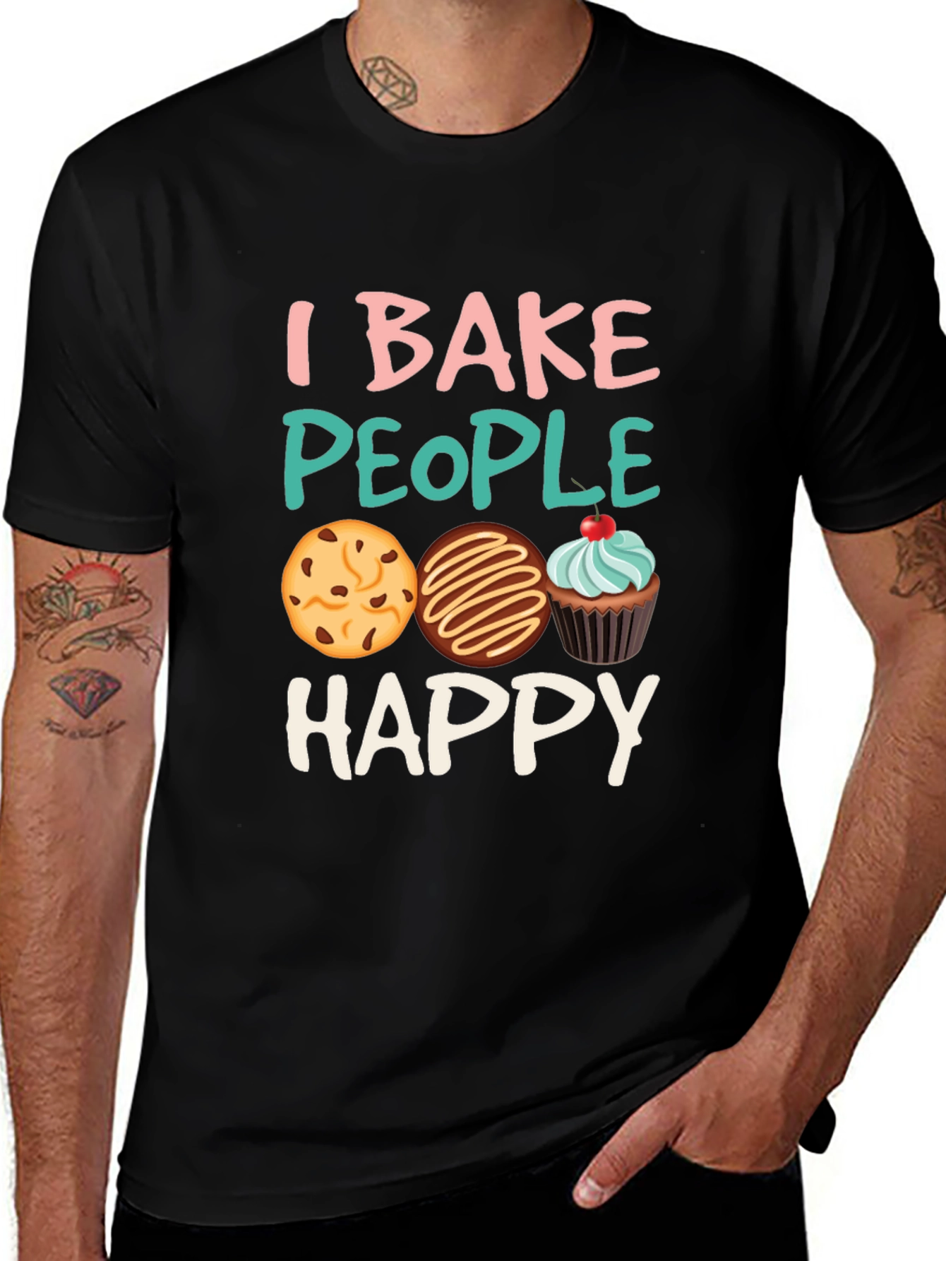 Variant 23 of Bake People Happy T-Shirt - Foodie Tee