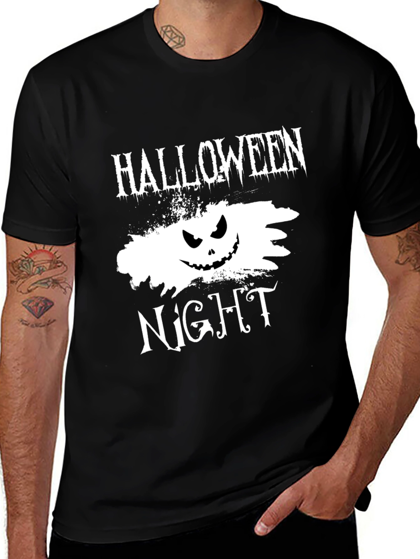 Halloween Night Graphic Tee - Spooky Season Shirt