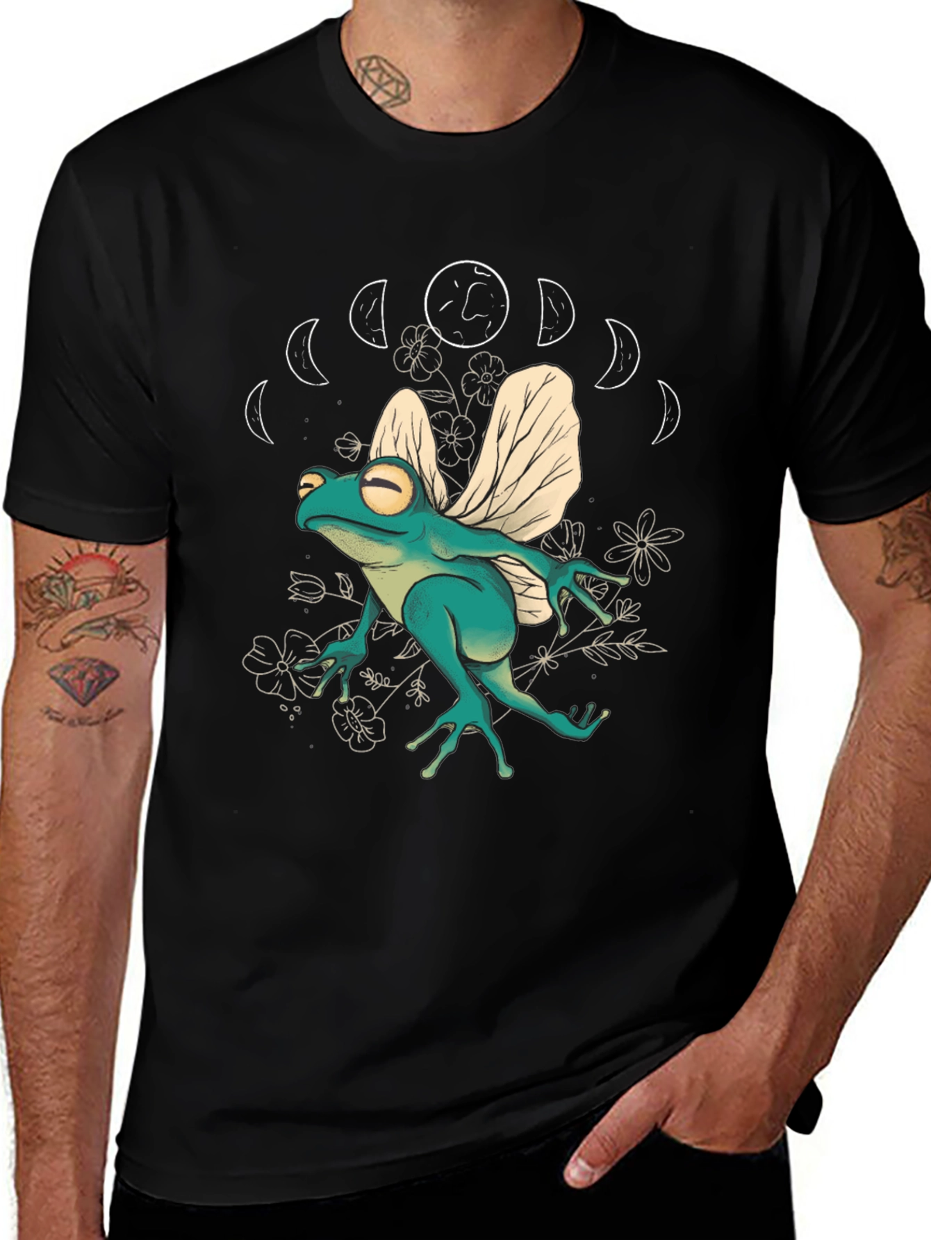 Black Frog with Wings T-Shirt main image