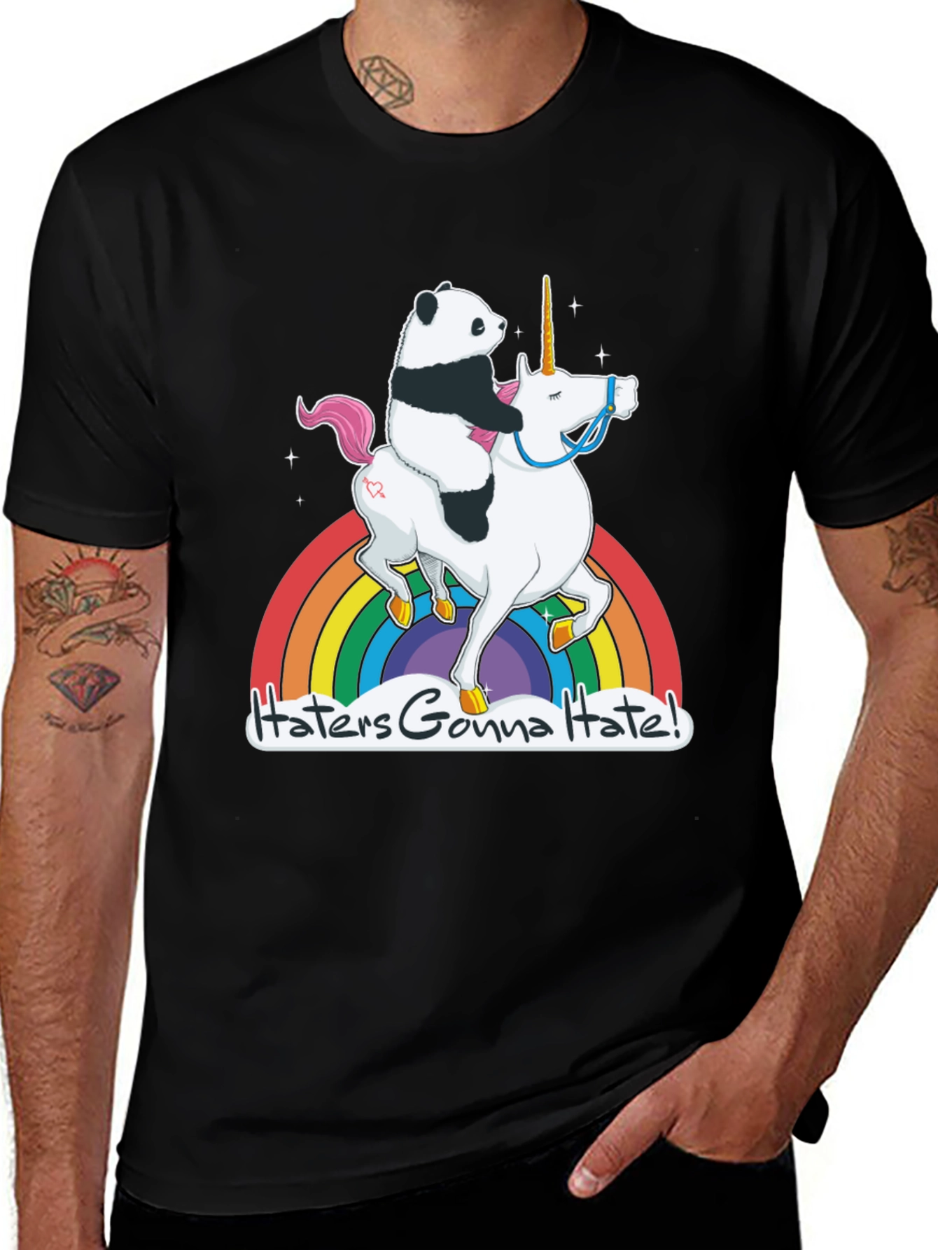 Variant 15 of Panda Riding Unicorn T-Shirt - Haters Gonna Hate!