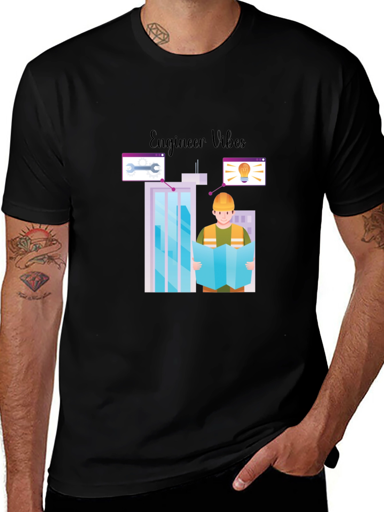 Variant 7 of Engineer Vibes Graphic T-Shirt - Architect Building Design