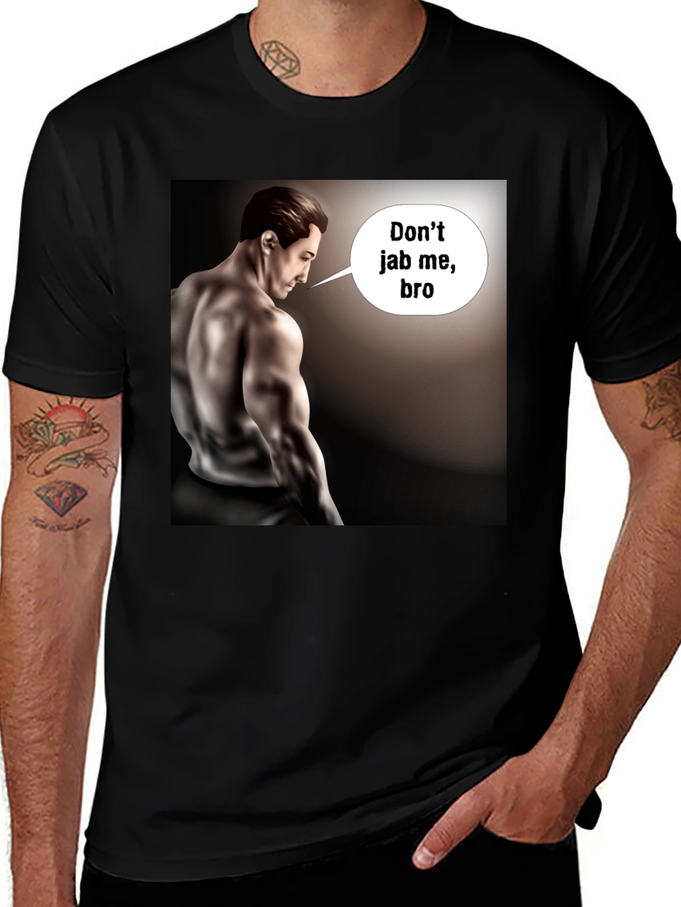 Variant 22 of Don't Jab Me Bro T-Shirt: Muscle Man Graphic Tee