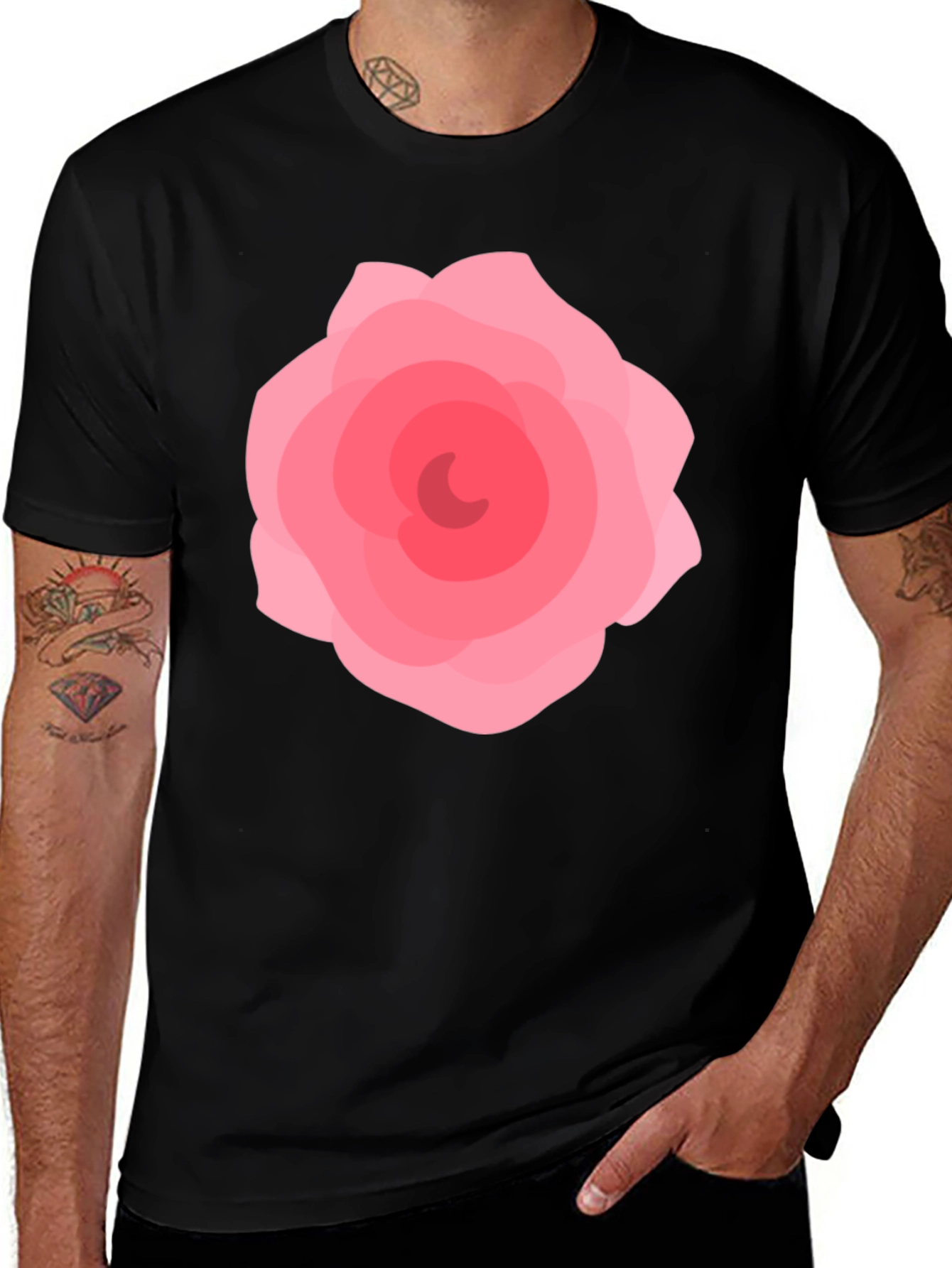 Variant 25 of Pink Rose Graphic Tee - Stylish Casual Wear