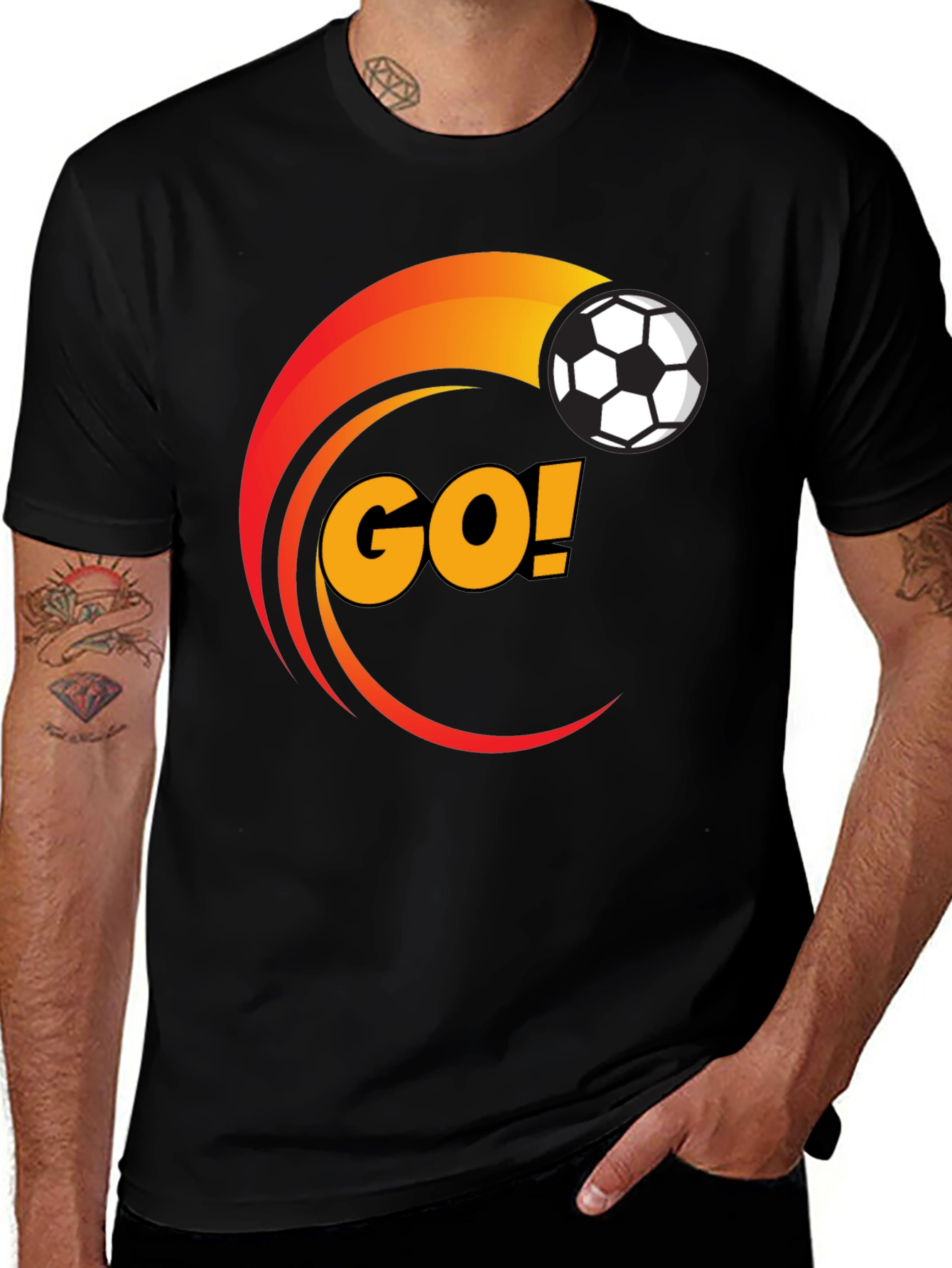 Variant 21 of Soccer GO! Black Graphic T-Shirt