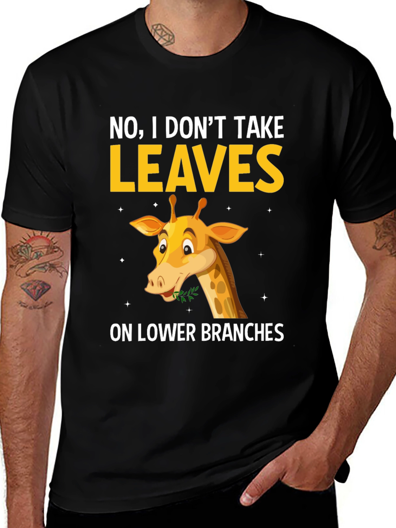 Variant 30 of Funny Giraffe T-Shirt - I Don't Take Leaves