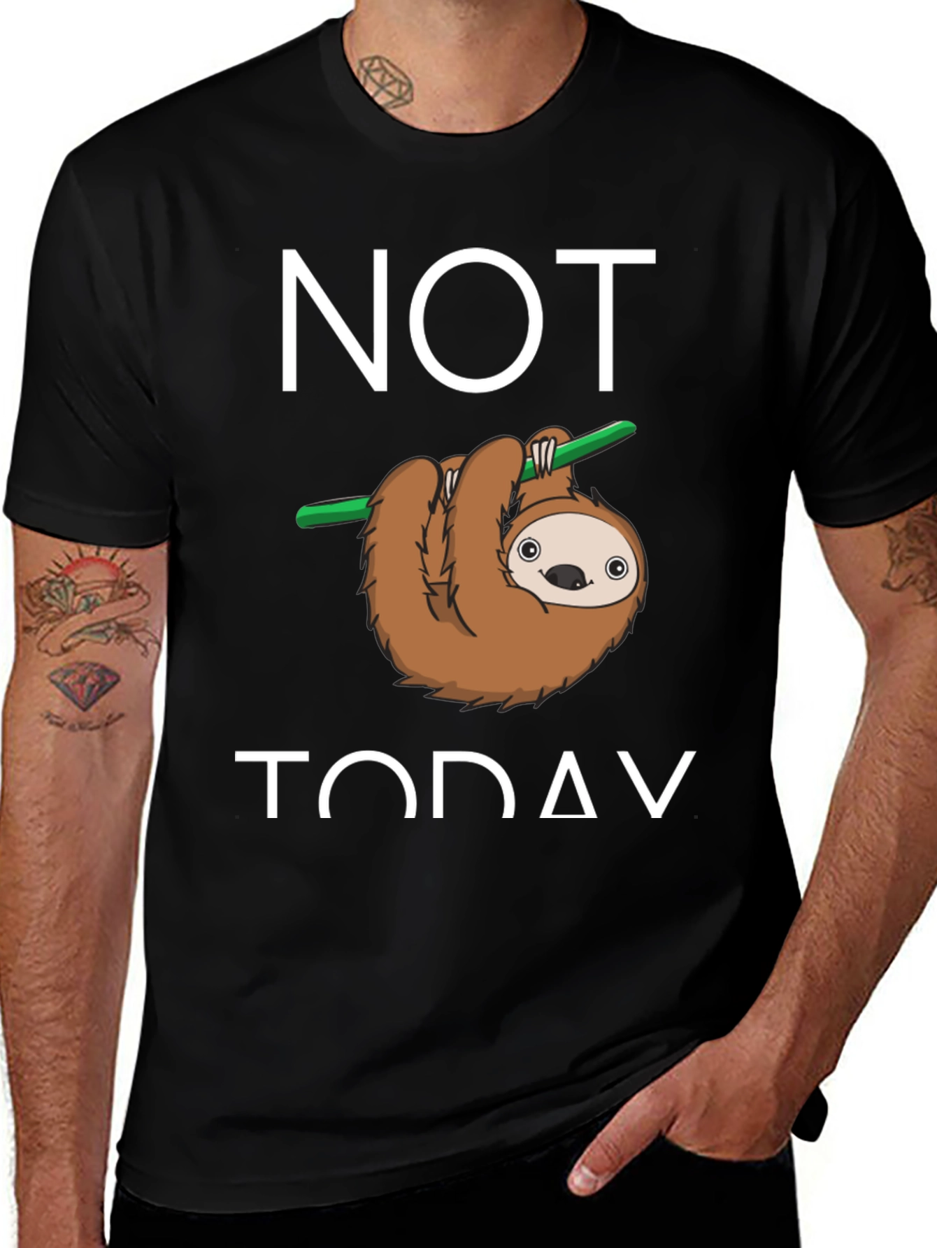 Variant 27 of Funny Sloth 'Not Today' Graphic Tee