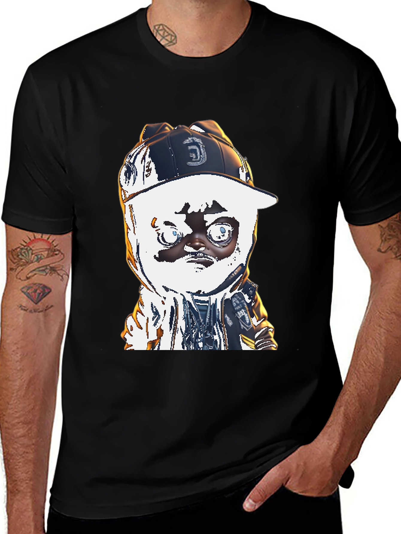 Black Cartoon Character Black T-Shirt main image