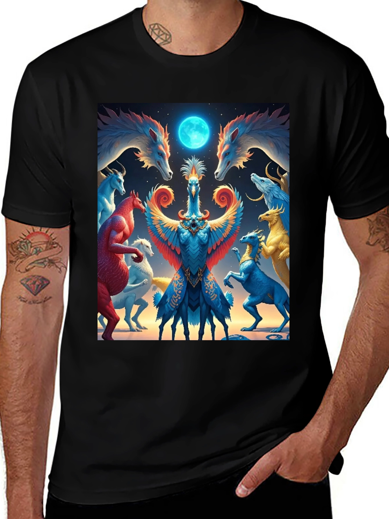 Variant 3 of Mystical Creatures Graphic Tee - Unique Design