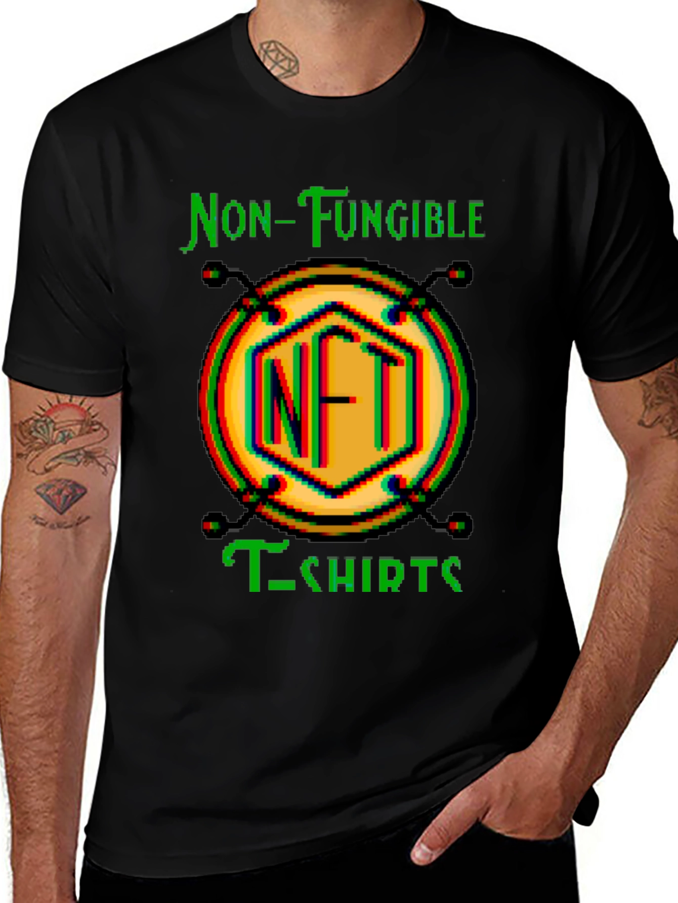 NFT Pixel Art T-Shirt - Non-Fungible Collectible Tee