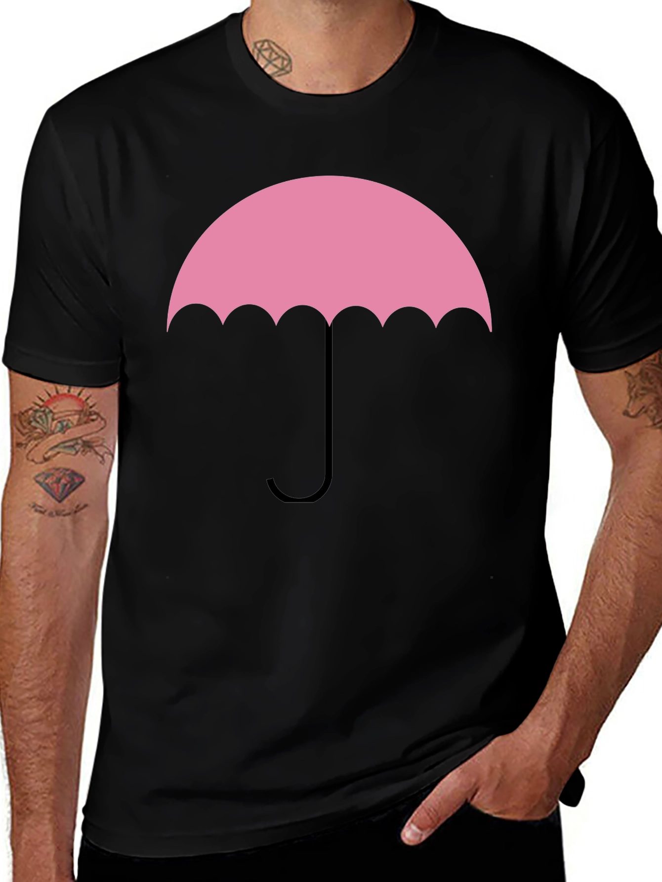 Variant 14 of Pink Umbrella Graphic Tee - Stylish Cotton T-Shirt