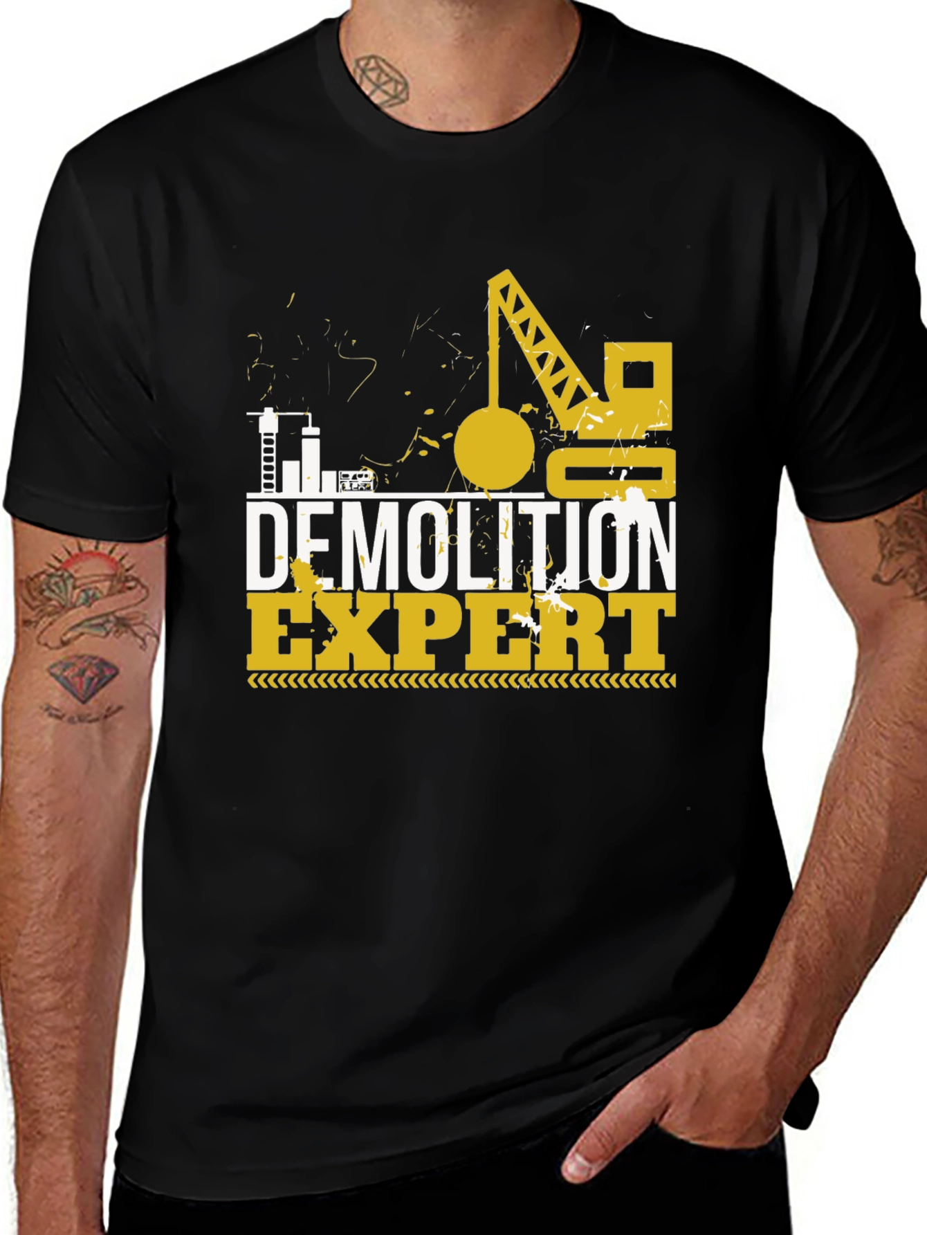Variant 5 of Demolition Expert Graphic Tee - Construction Worker T-Shirt