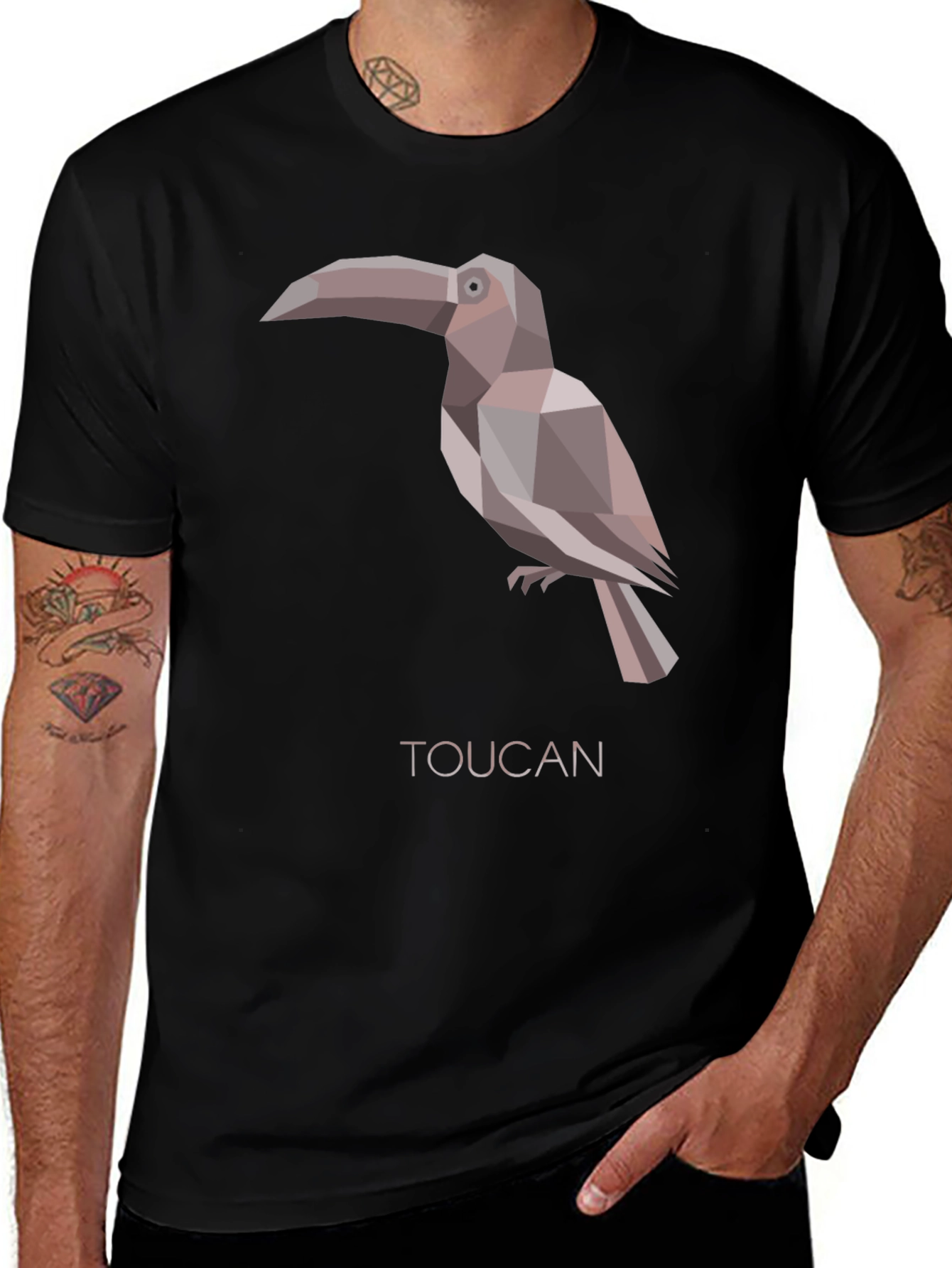 Variant 19 of Geometric Toucan Graphic T-Shirt - Stylish Bird Tee