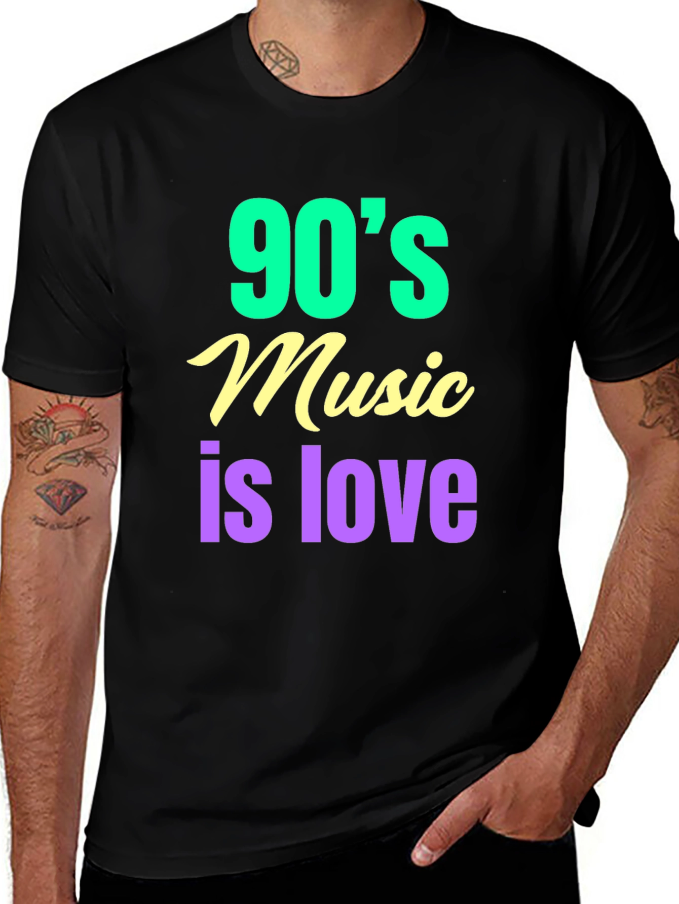 Variant 18 of 90's Music is Love T-Shirt - Retro Style