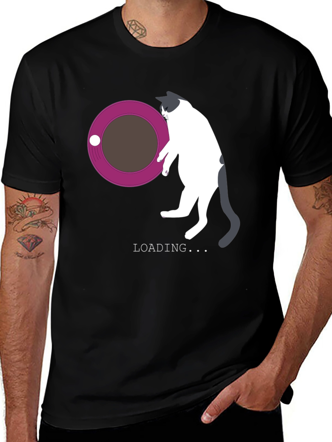 Variant 13 of Cat Loading T-Shirt - Funny Graphic Tee