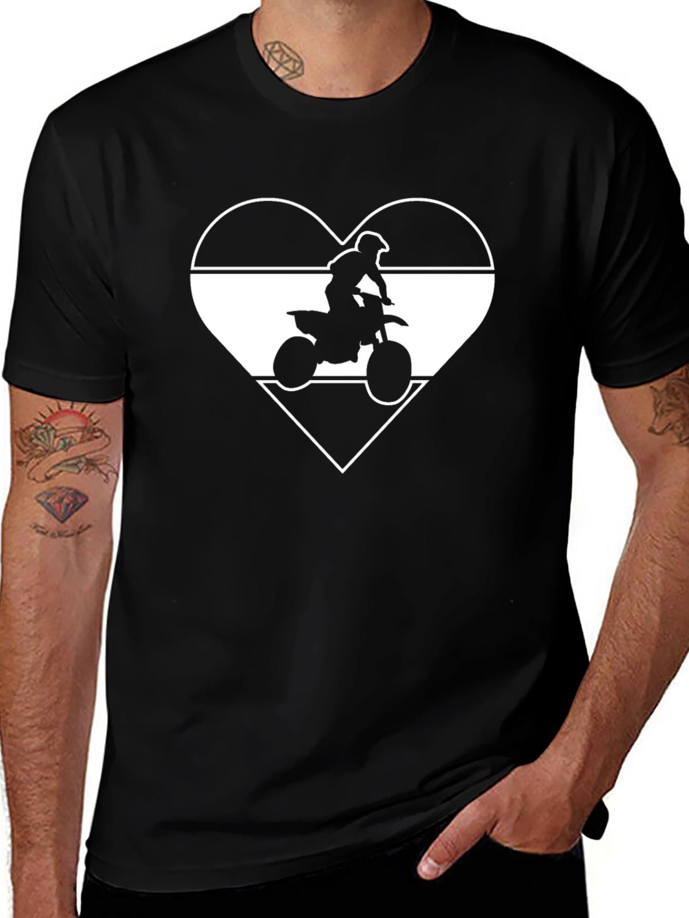 Variant 2 of Dirt Bike Heart T-Shirt - MotoCross Rider Tee
