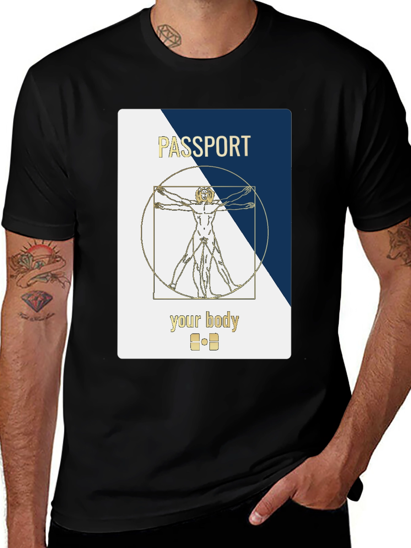 Variant 11 of Vitruvian Body Passport Graphic Tee