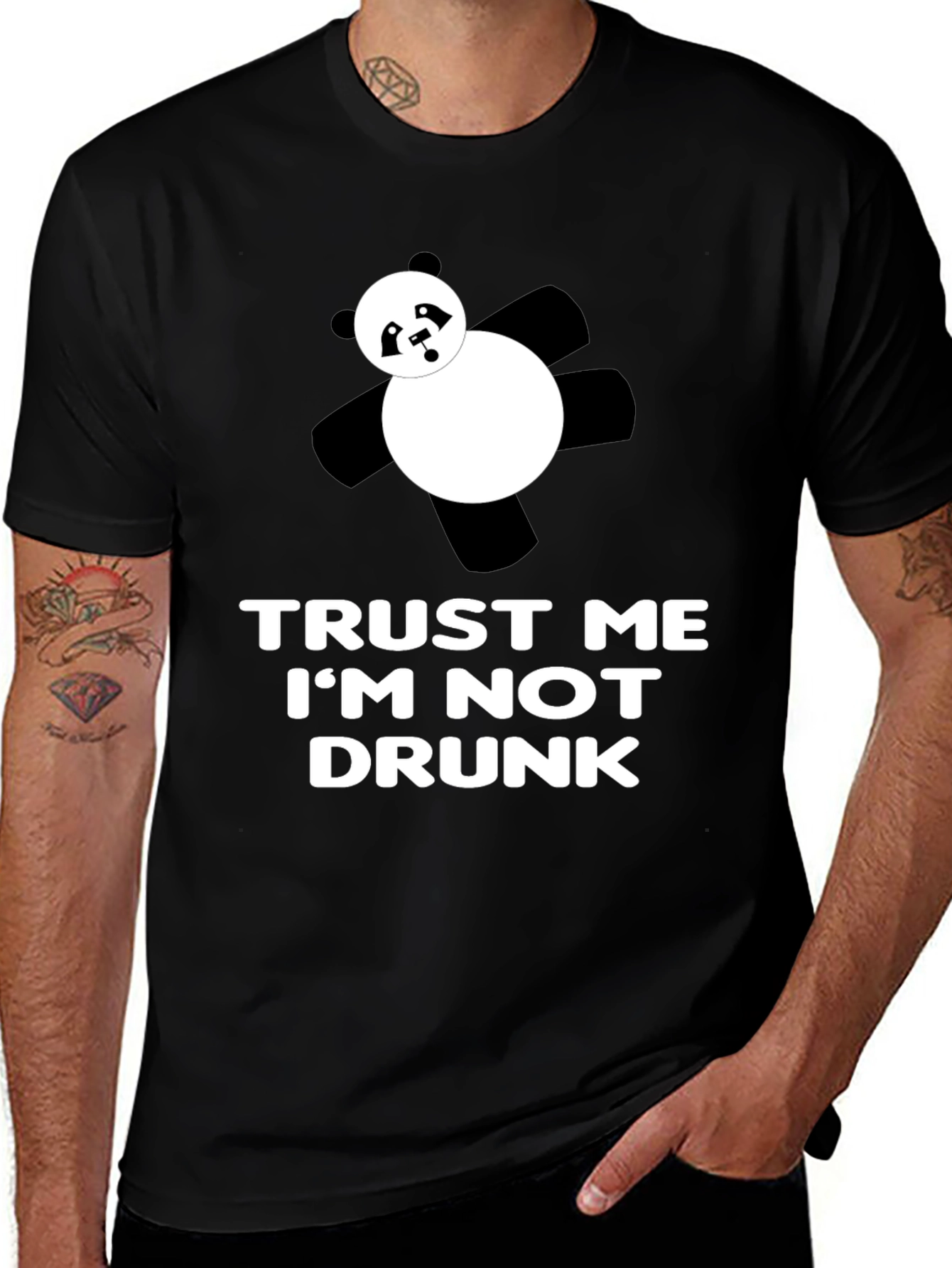 Variant 3 of Trust Me I'm Not Drunk T-Shirt Panda Graphic
