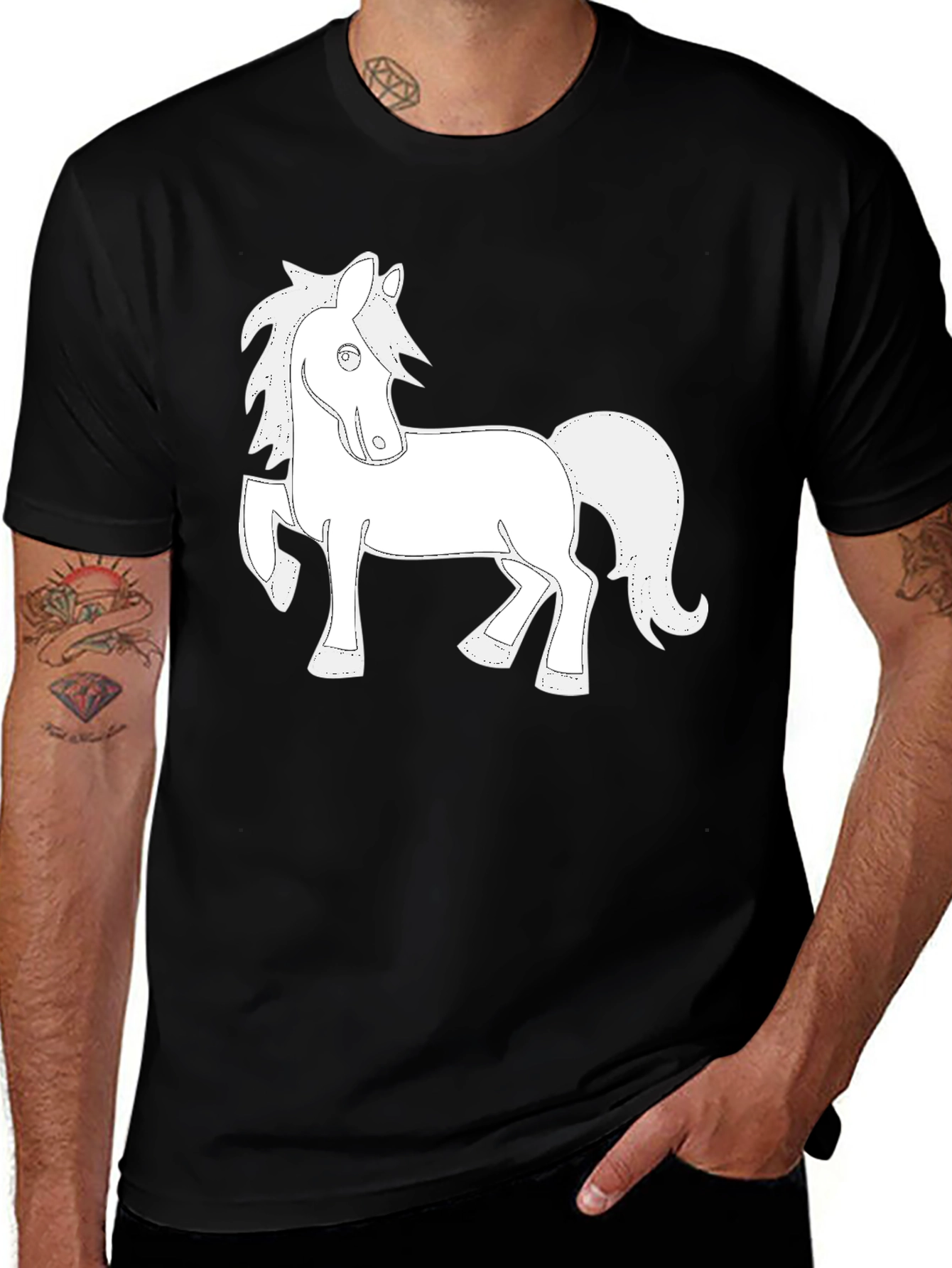 Variant 17 of Horse Graphic T-Shirt - Men's Casual Tee