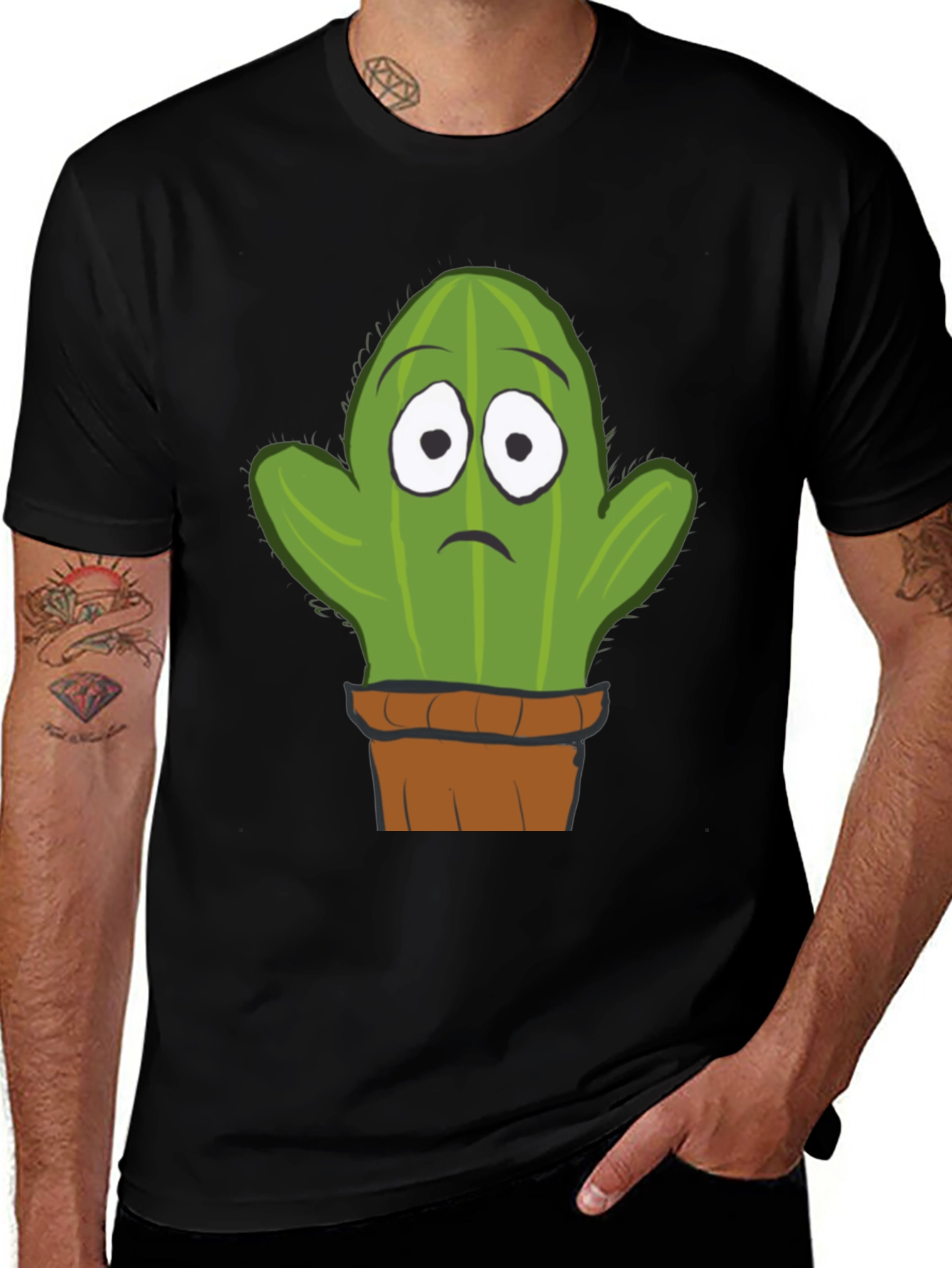 Sad Cactus T-Shirt - Graphic Tee for Plant Lovers