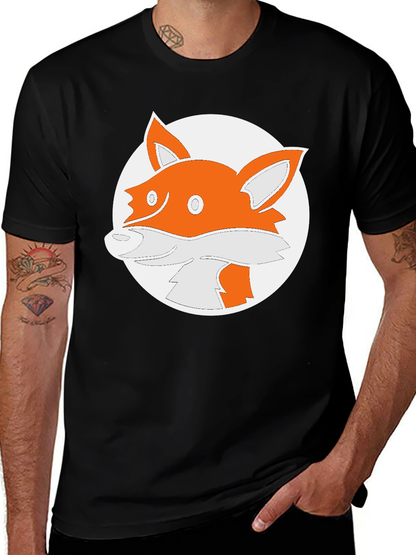 Variant 2 of Fox Graphic Black T-Shirt - Stylish Animal Design