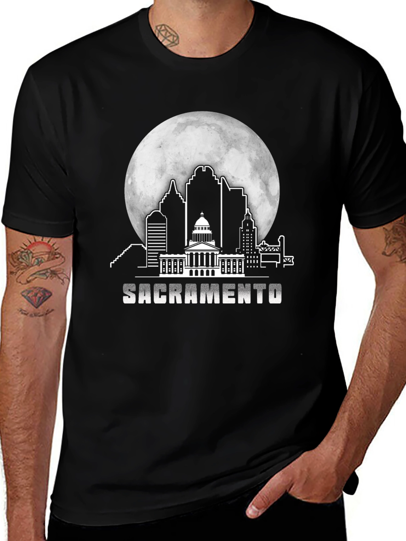 Sacramento Skyline T-Shirt - Cityscape Design