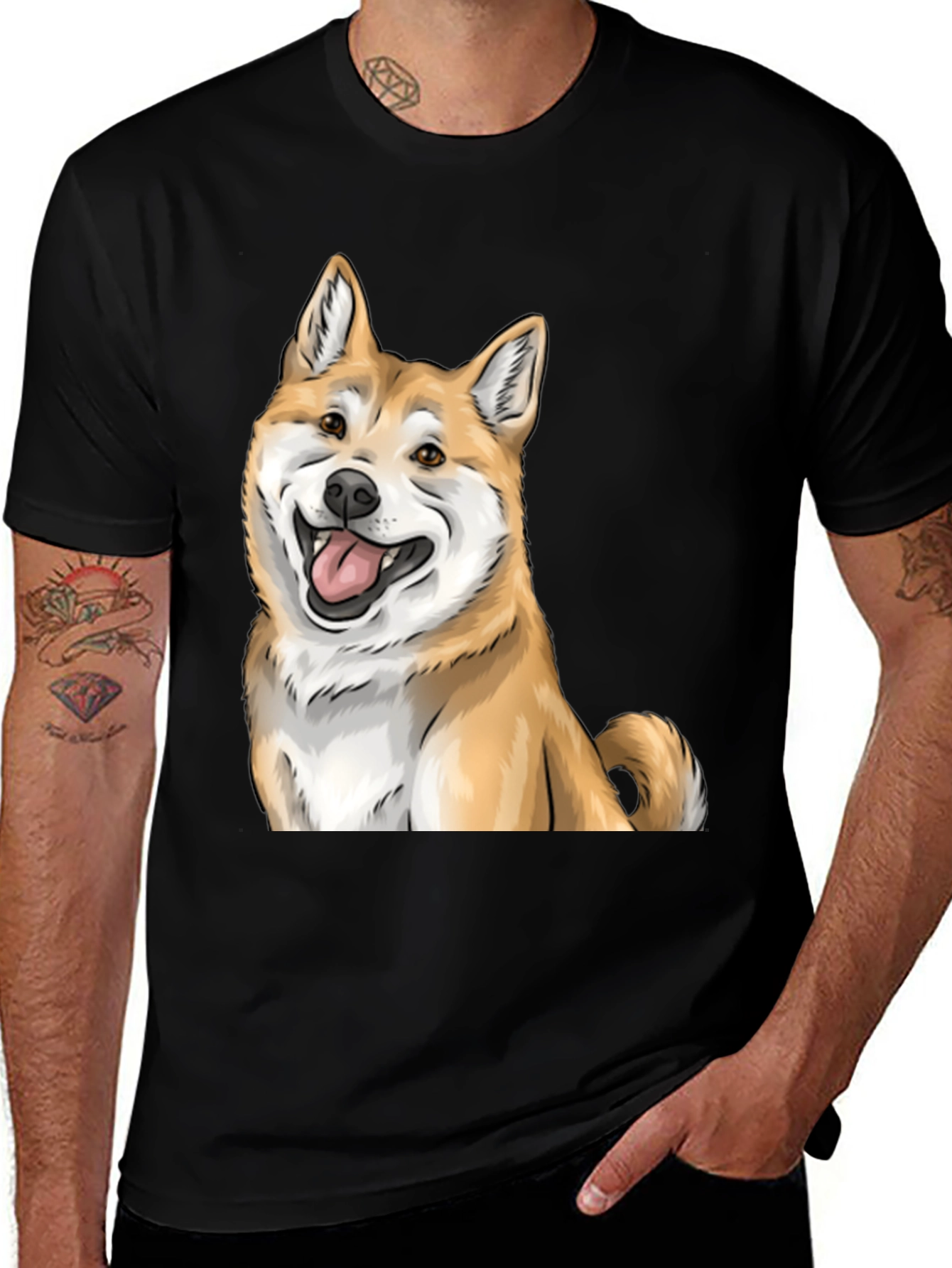 Shiba Inu Graphic Tee - Black Dog Lover T-Shirt