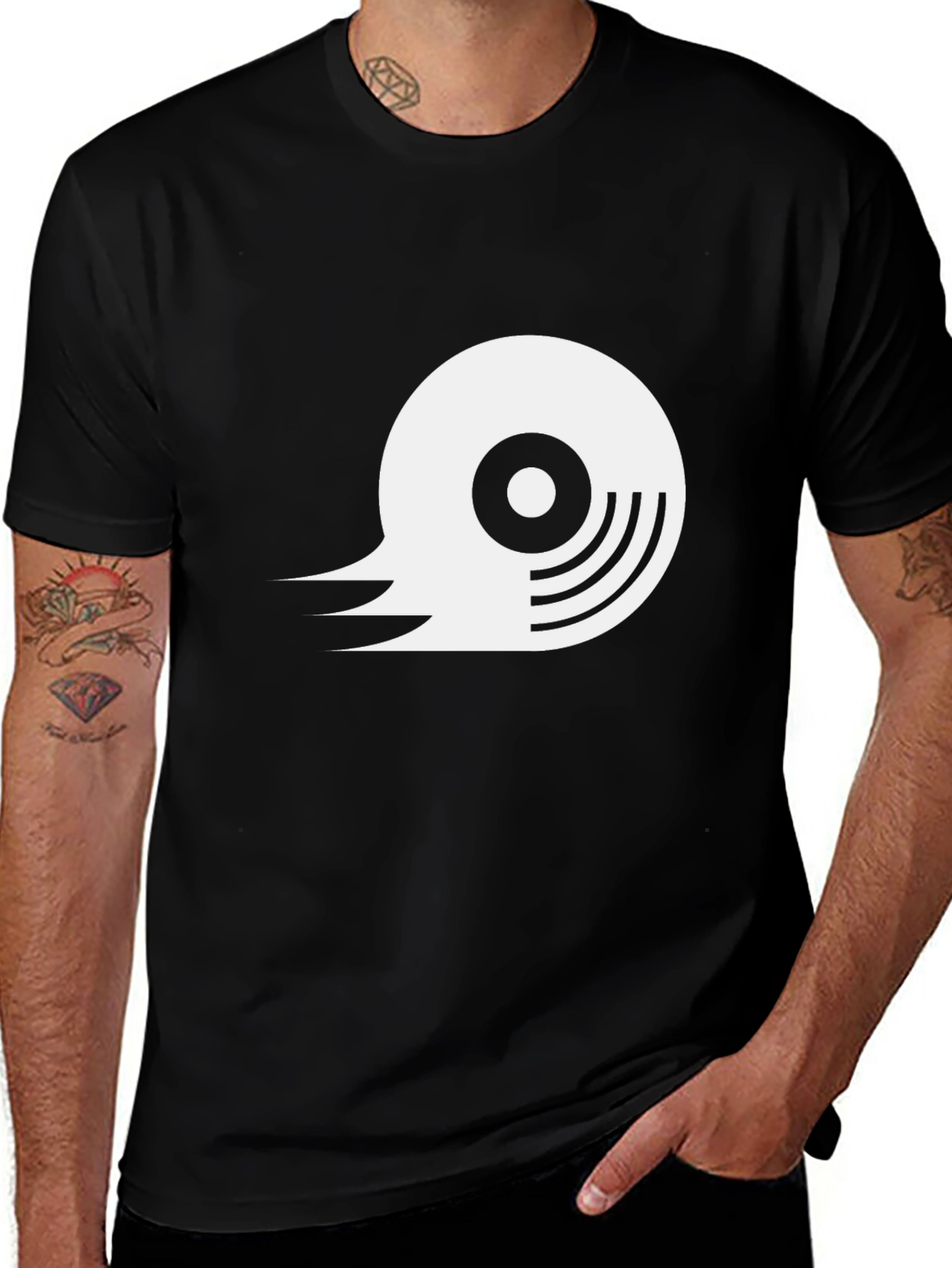Variant 10 of Vinyl Record Graphic Tee - Black T-Shirt