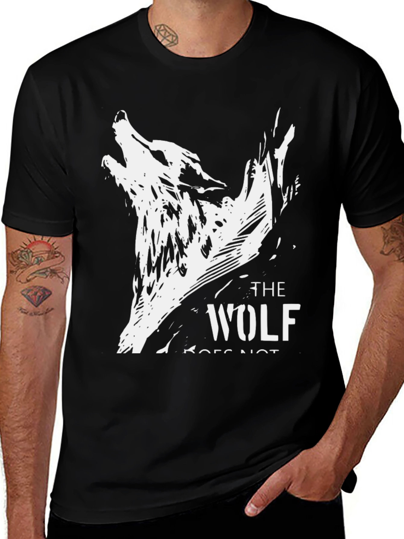 Black The Wolf Graphic Black T-Shirt main image