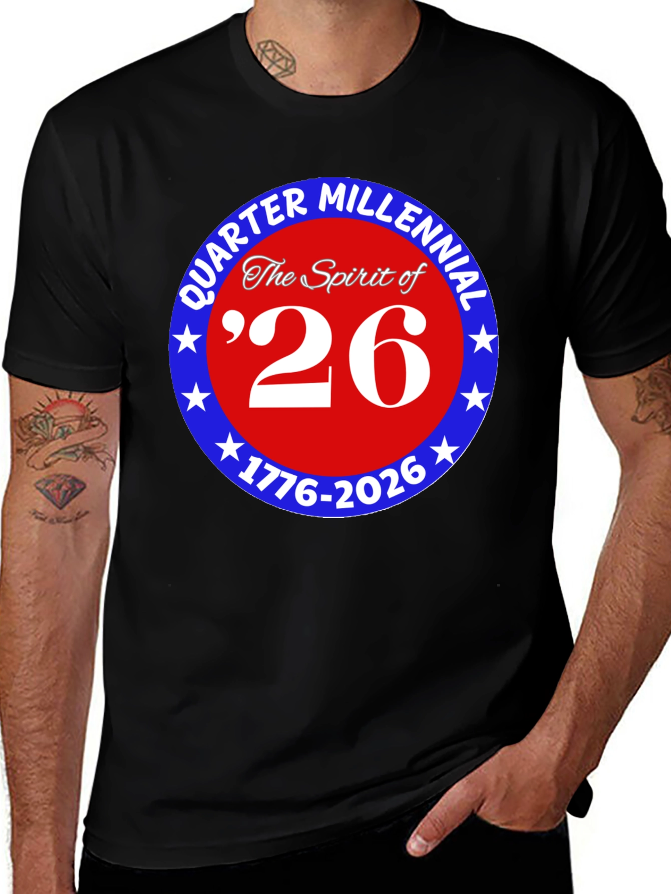 Variant 3 of Quarter Millennial '26 Black T-Shirt