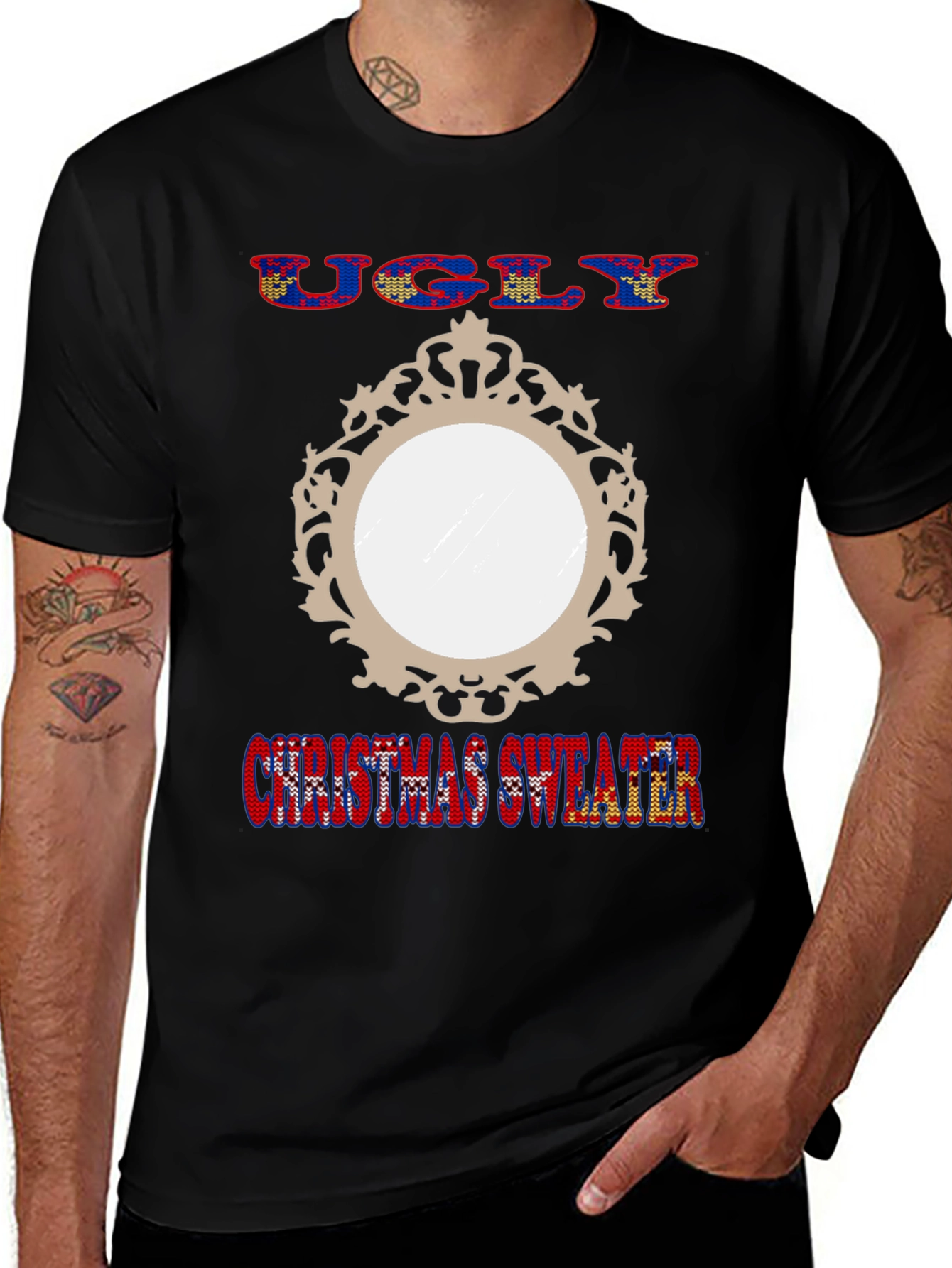 Variant 23 of Ugly Christmas Sweater Mirror T-Shirt Holiday Party