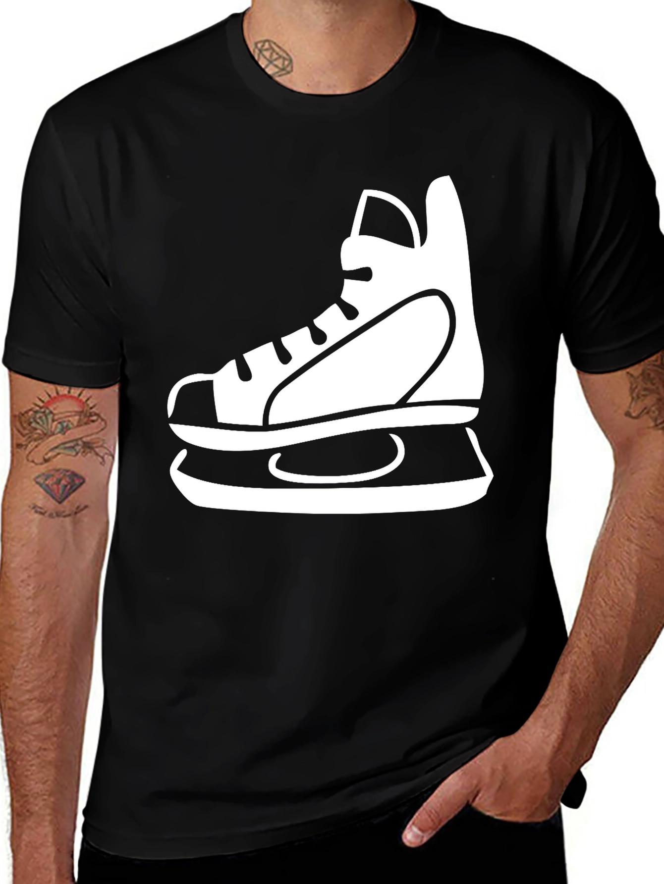 Variant 8 of Ice Skate Graphic Tee - Stylish Black Cotton T-Shirt