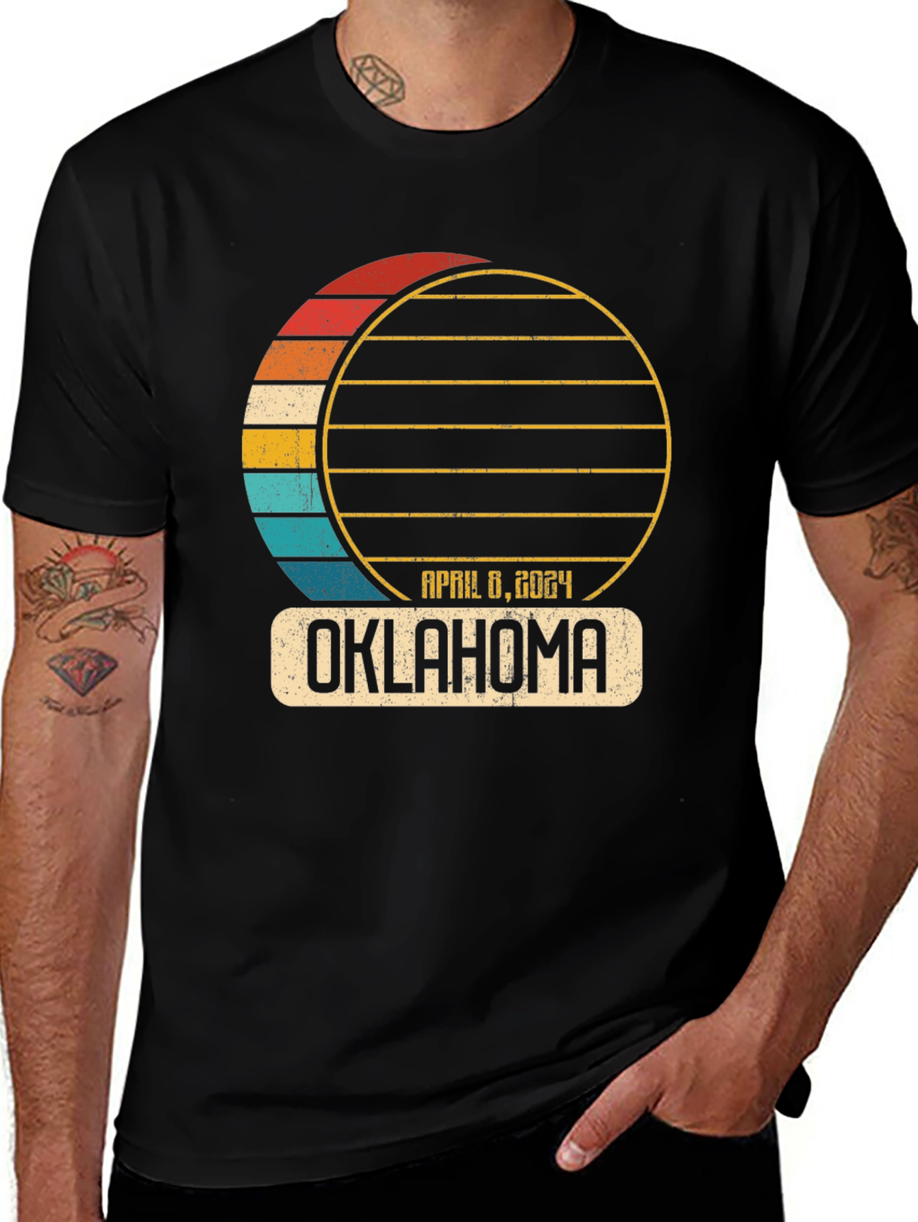 Variant 21 of Oklahoma April 8, 2024 Total Solar Eclipse T-Shirt