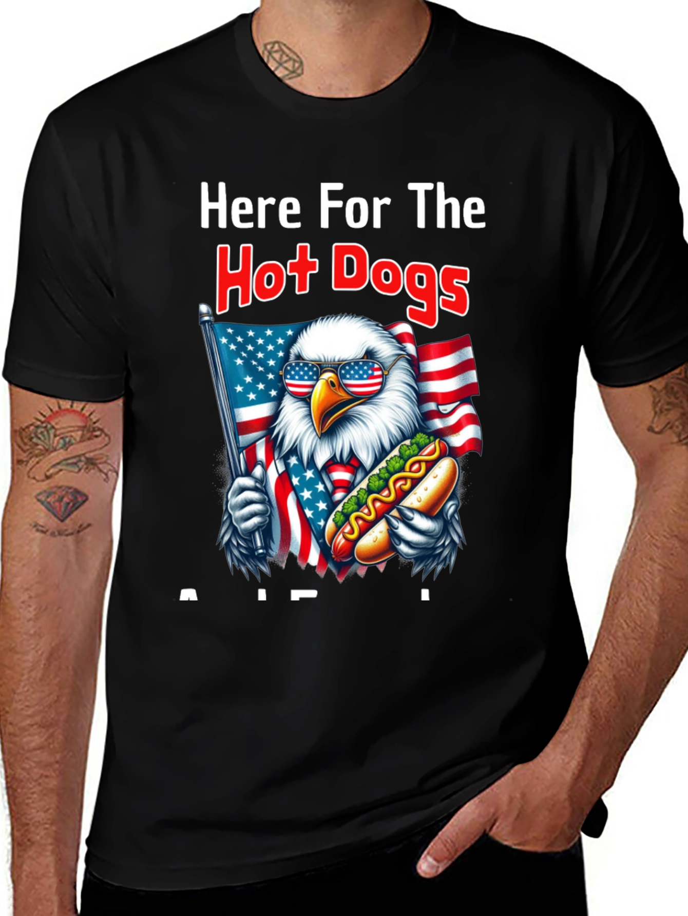 Variant 11 of Funny Patriotic Eagle Hot Dog Lover T-Shirt