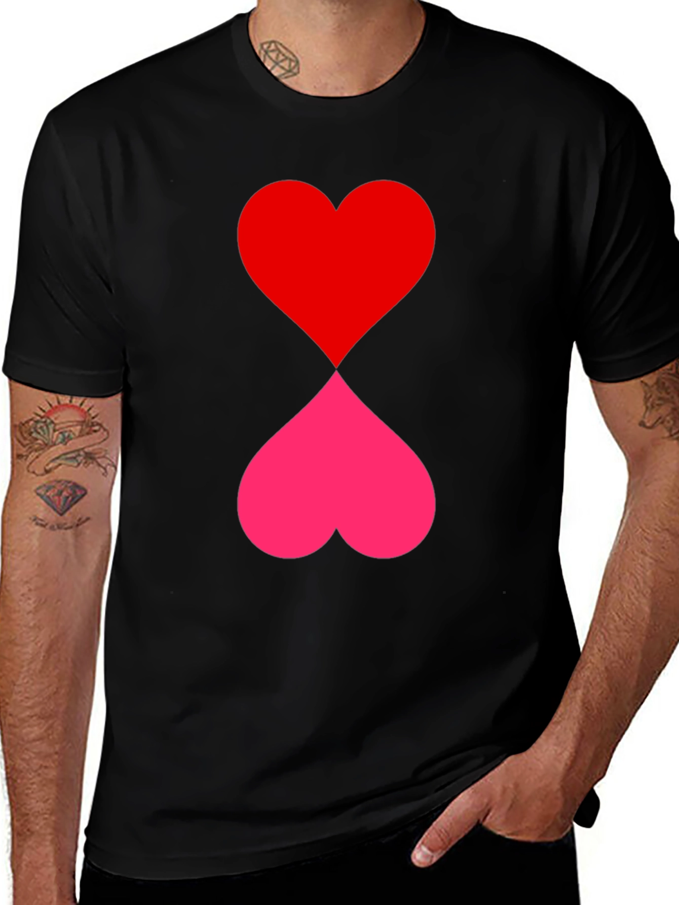 Variant 20 of Heart Hourglass Graphic Tee - Black