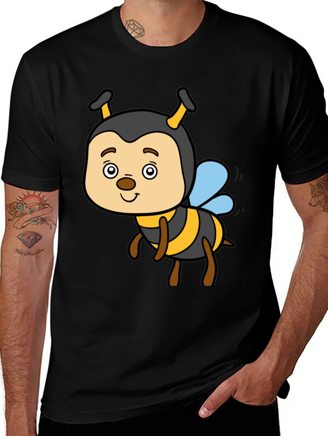 Variant 14 of Cute Cartoon Bee Graphic T-Shirt