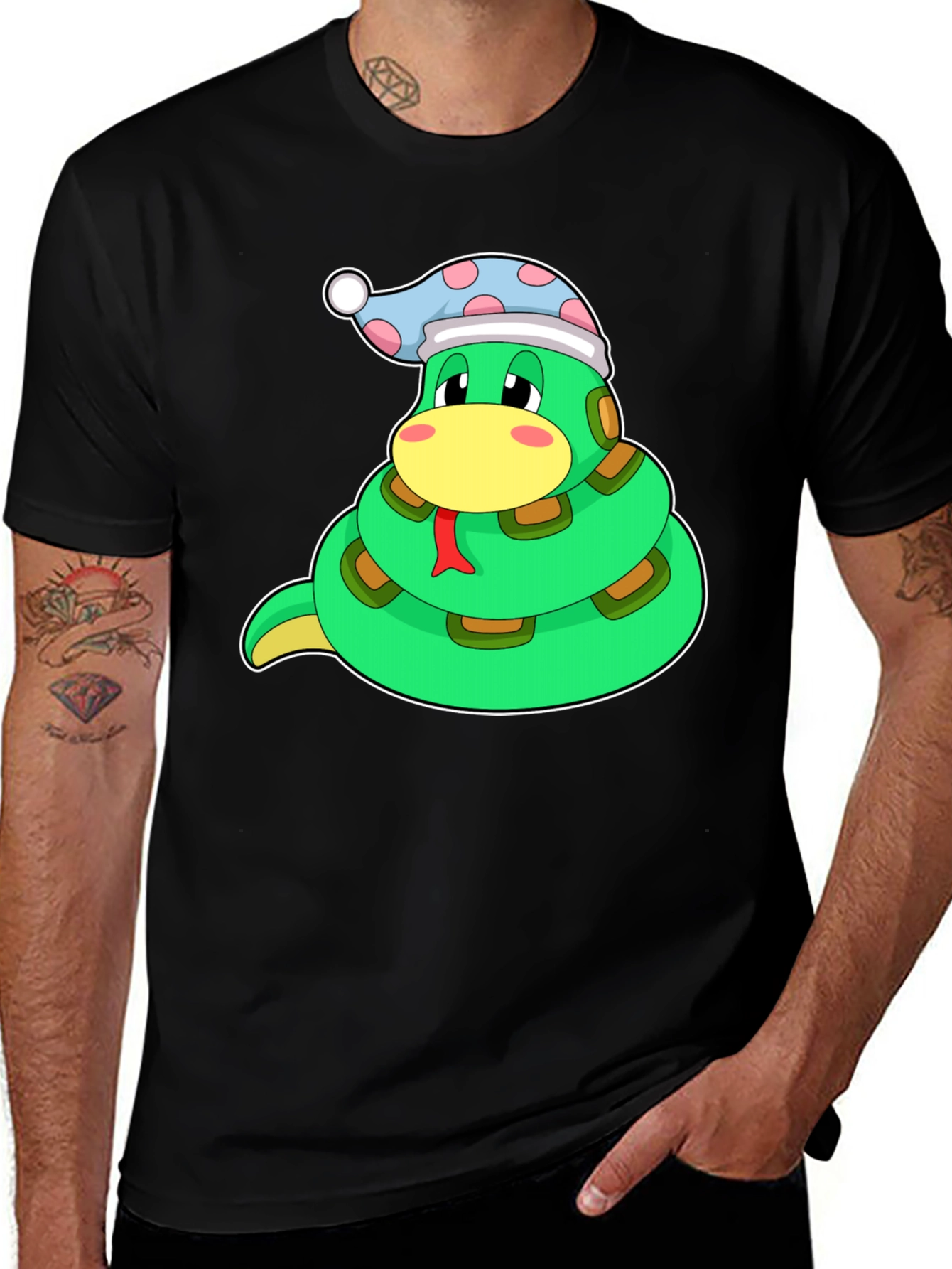 Variant 20 of Cute Snake in Hat Graphic T-Shirt