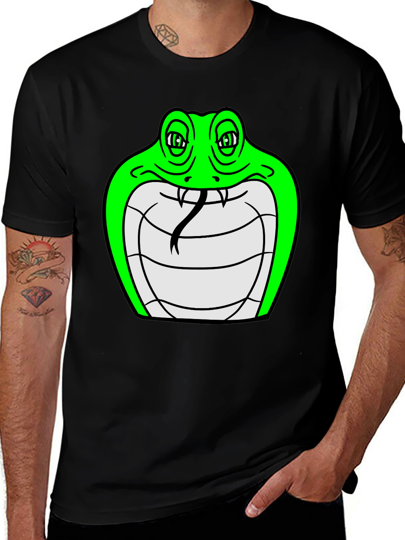 Black Cobra Graphic Tee - Cool Snake Design main image