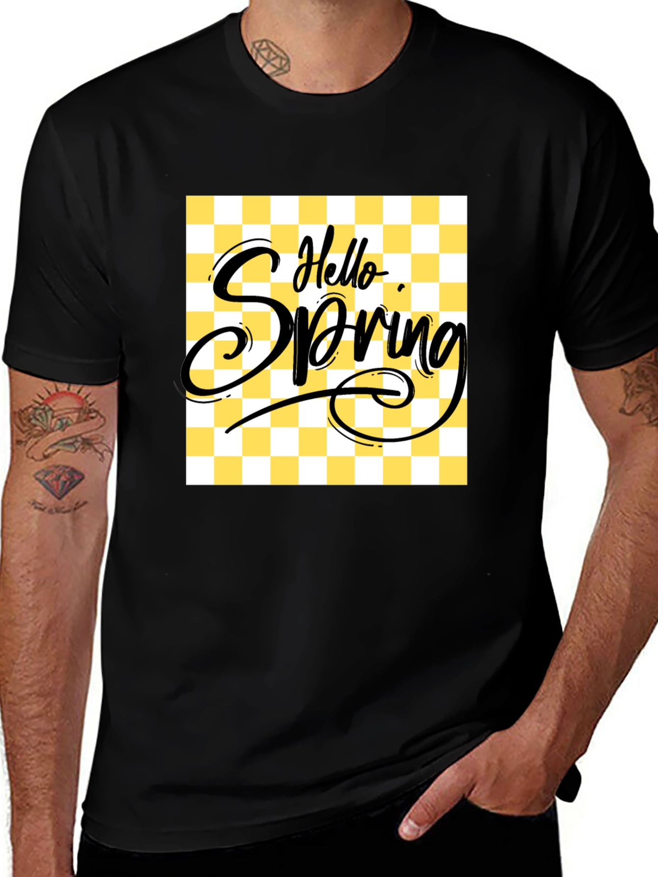 Variant 13 of Hello Spring Black Graphic Tee
