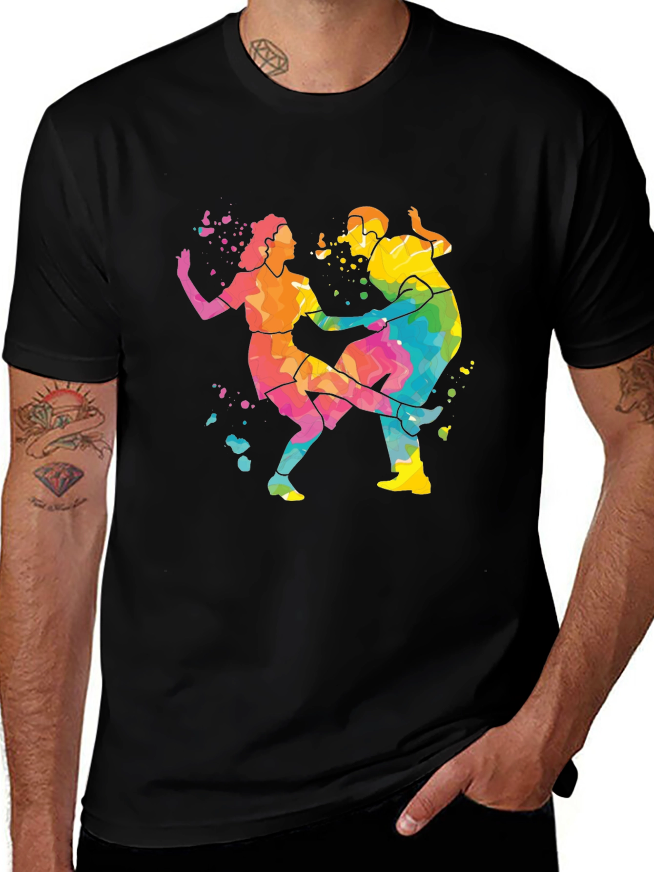 Variant 21 of Swing Dance T-Shirt - Colorful Watercolor Design