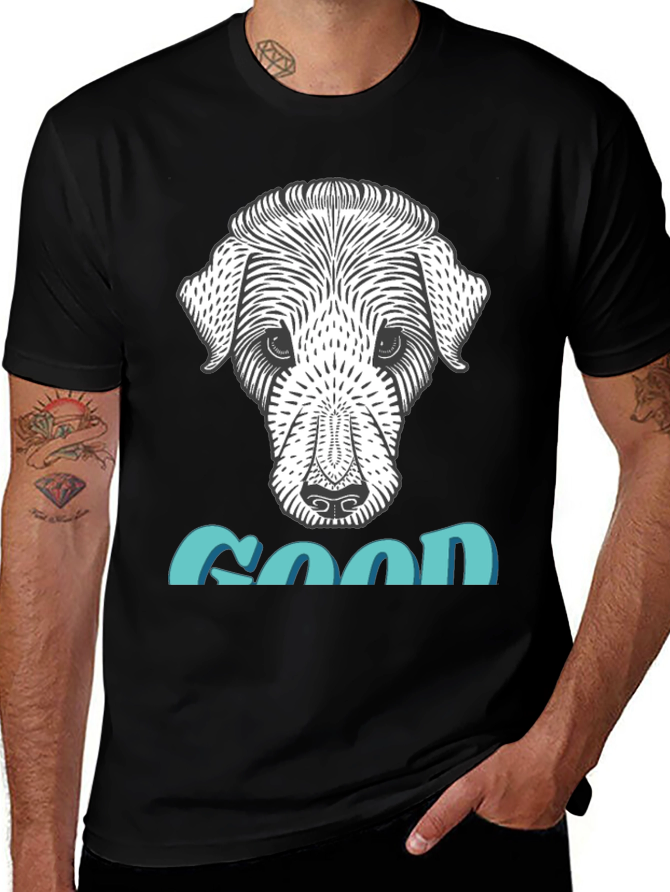 Variant 25 of Cool Dog Graphic T-Shirt - Unique Animal Design