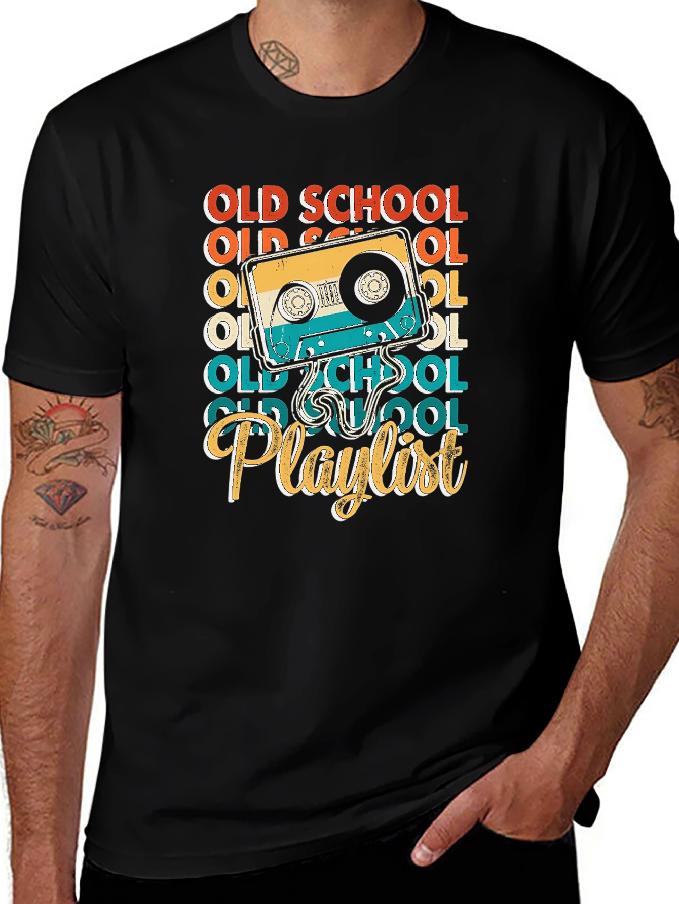 Old School Playlist Cassette Tape T-Shirt