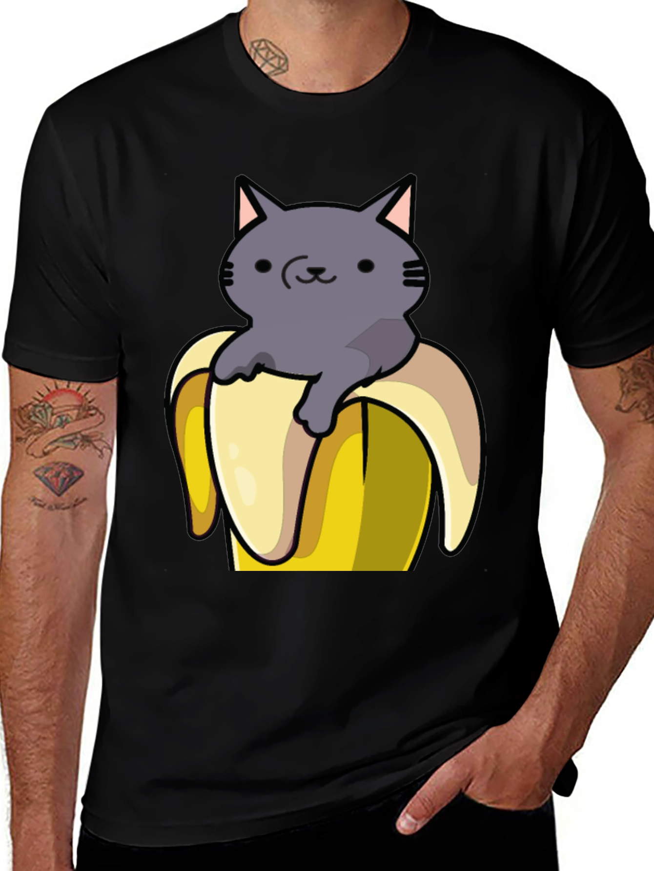 Variant 18 of Cat in Banana T-Shirt - Funny Graphic Tee