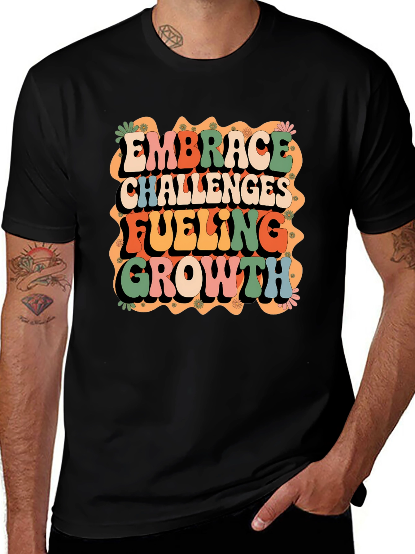 Variant 3 of Retro Embrace Challenges Graphic Tee