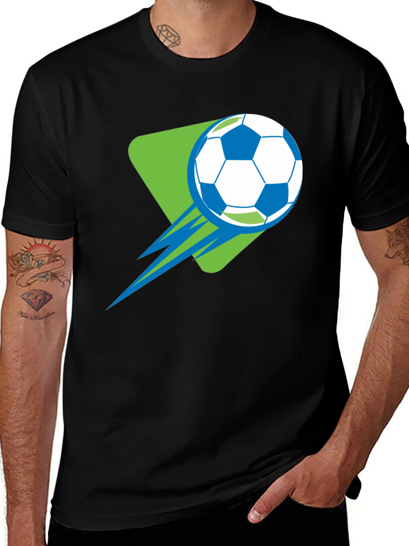 Soccer Ball Graphic Tee -  Stylish Cotton T-Shirt