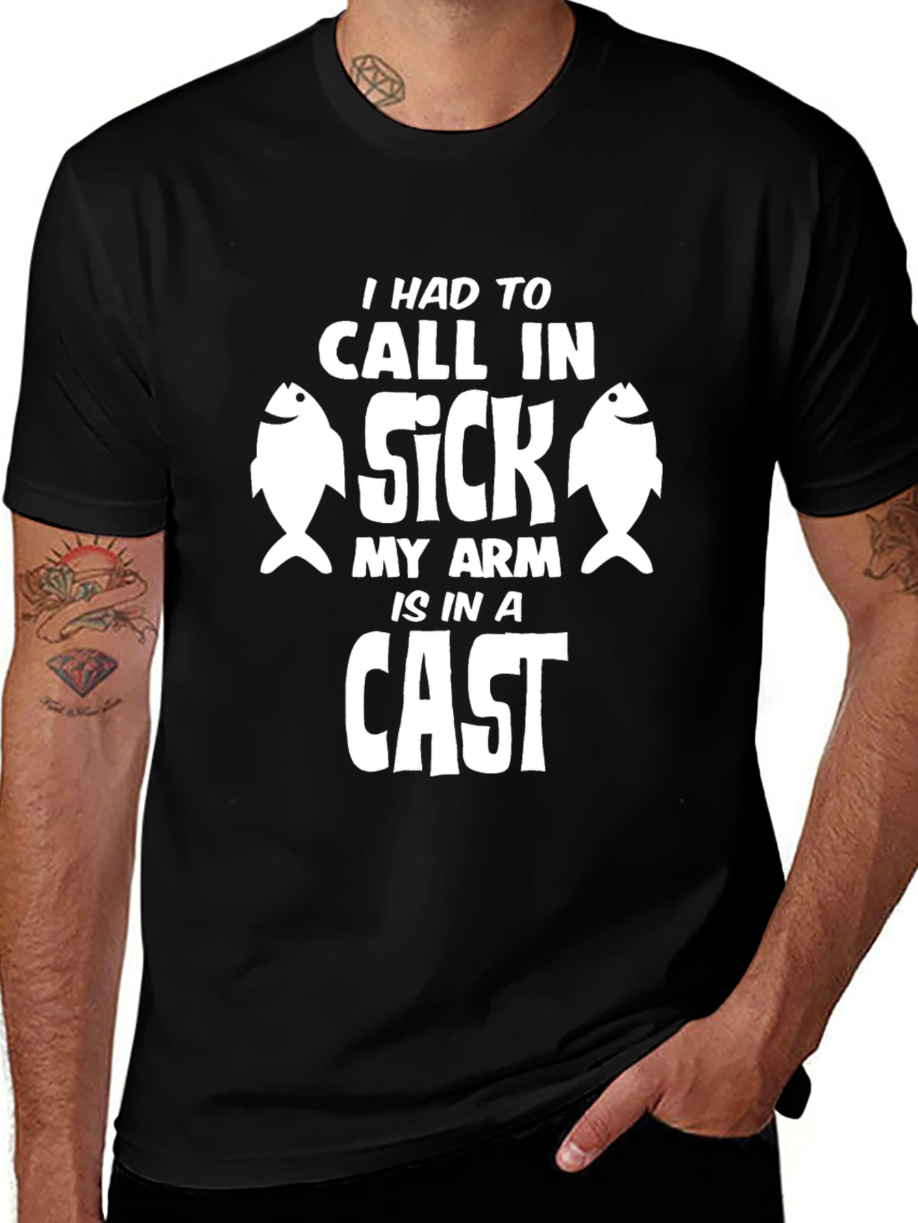 Variant 30 of Funny Fishing T-Shirt: I Had To Call In Sick